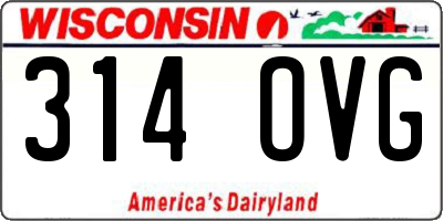 WI license plate 314OVG