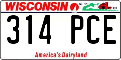 WI license plate 314PCE