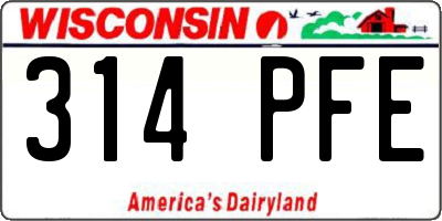 WI license plate 314PFE