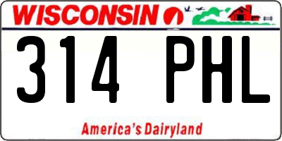 WI license plate 314PHL