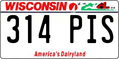 WI license plate 314PIS