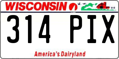 WI license plate 314PIX