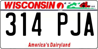 WI license plate 314PJA