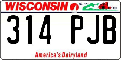 WI license plate 314PJB