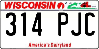 WI license plate 314PJC
