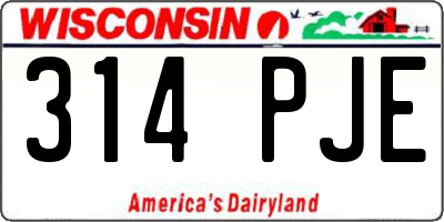 WI license plate 314PJE