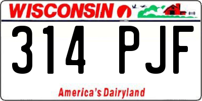 WI license plate 314PJF