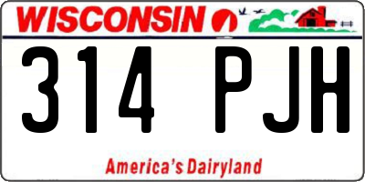 WI license plate 314PJH