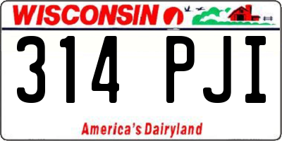 WI license plate 314PJI