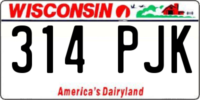 WI license plate 314PJK