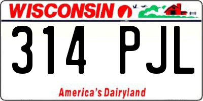 WI license plate 314PJL