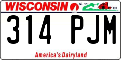 WI license plate 314PJM