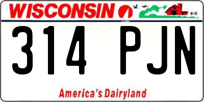WI license plate 314PJN
