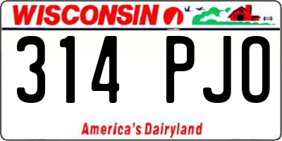 WI license plate 314PJO