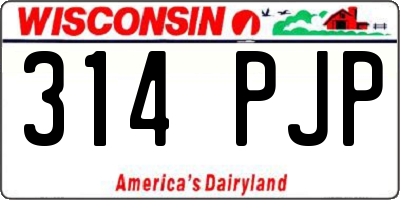 WI license plate 314PJP