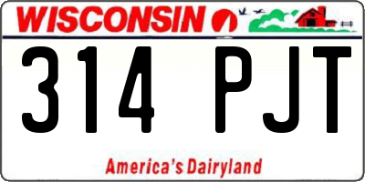 WI license plate 314PJT