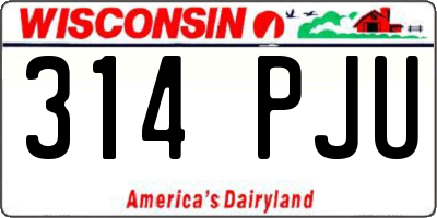 WI license plate 314PJU