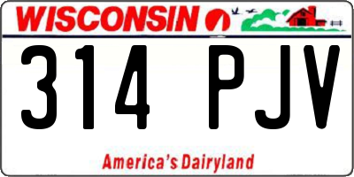 WI license plate 314PJV