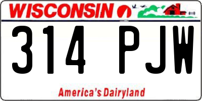 WI license plate 314PJW