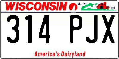 WI license plate 314PJX