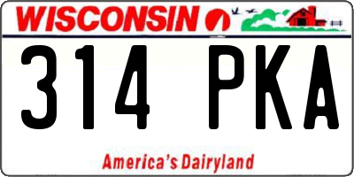 WI license plate 314PKA