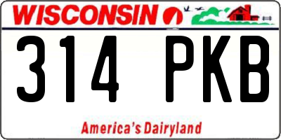 WI license plate 314PKB