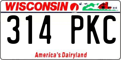 WI license plate 314PKC