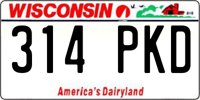 WI license plate 314PKD