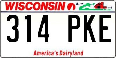 WI license plate 314PKE