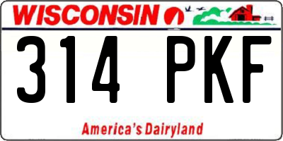 WI license plate 314PKF