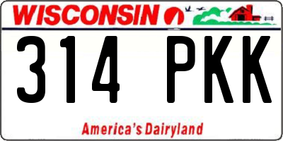 WI license plate 314PKK