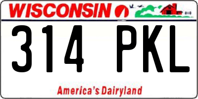 WI license plate 314PKL