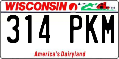 WI license plate 314PKM