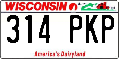 WI license plate 314PKP