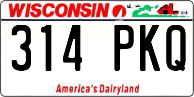 WI license plate 314PKQ