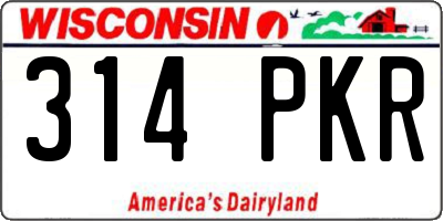 WI license plate 314PKR