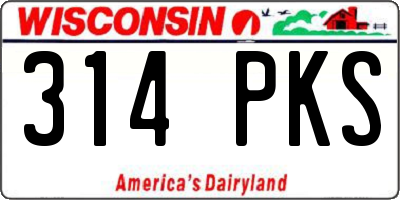 WI license plate 314PKS