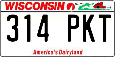 WI license plate 314PKT