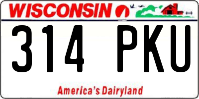 WI license plate 314PKU