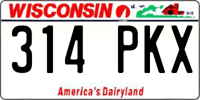 WI license plate 314PKX