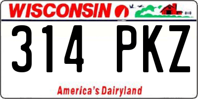 WI license plate 314PKZ