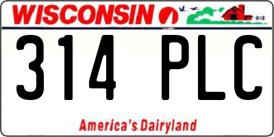 WI license plate 314PLC