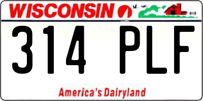 WI license plate 314PLF