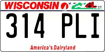 WI license plate 314PLI