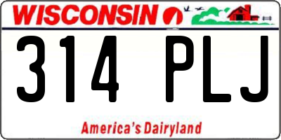 WI license plate 314PLJ