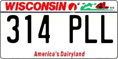 WI license plate 314PLL