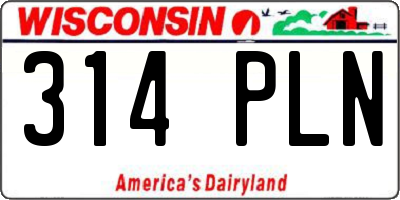 WI license plate 314PLN