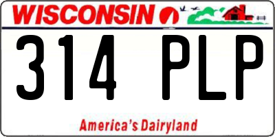 WI license plate 314PLP