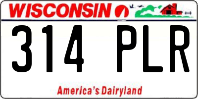 WI license plate 314PLR