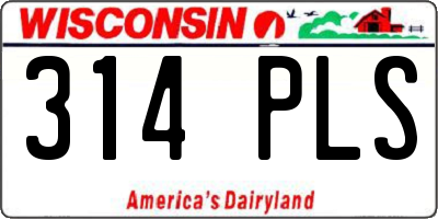 WI license plate 314PLS